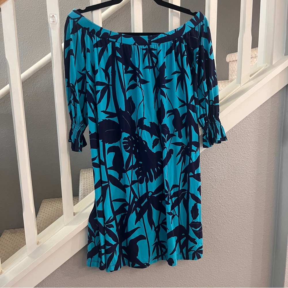 Tori Richard's Honolulu Off the Shoulder Tropical Mini Dress Size XS